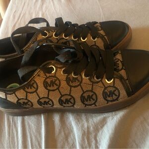 Michael Kors Black and Tan Logo Sneakers